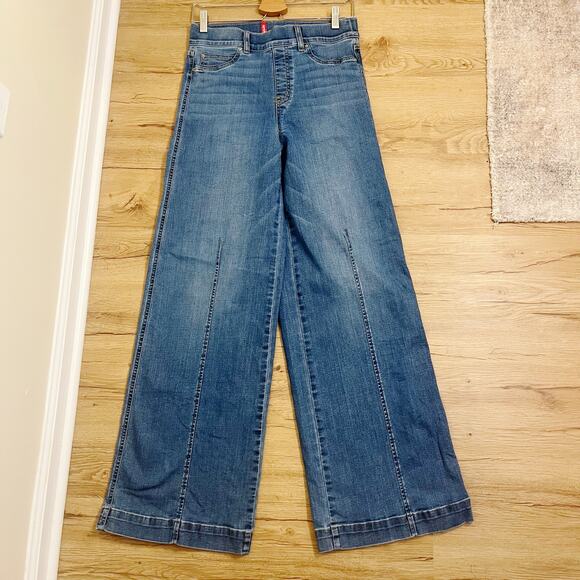 Spanx Women's Seamed Front Wide Leg Jeans Vintage Indigo Size M - Picture 7 of 11